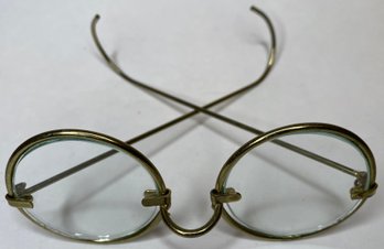 Vintage Gold Tone Safety Glasses - Round - Cosplay - Costume - Role Playing