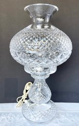 Vintage 19 Inches Tall Gorgeous Waterford Crystal Inishmore Alana Electric Hurricane Lamp