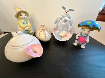 Mixed Lot Of Porcelain Spring Time Easter Ceramics Plus