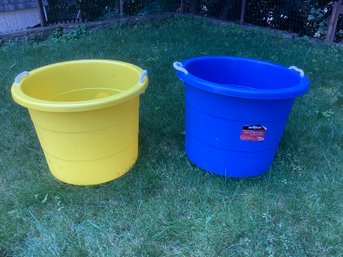Two Large Heavy Duty Storage Tubs With Handles