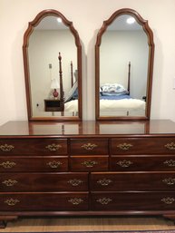 Solid Cherry 10 Drawer Chippendale Style Dresser By Statton Furniture Plus Mirrors