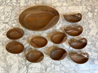 Set Of Detailed Wooden Carved Bowls