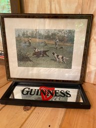 Guinness Beer Mirror And A.B Frost Hunting Print
