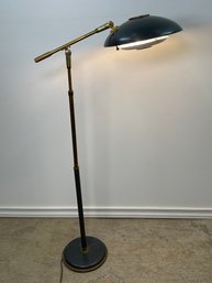 Vintage Gerald Thurston For Lightolier Articulating 'Saucer' Floor Lamp