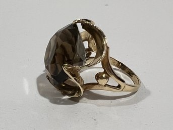 14 Kt Gold Smoky Topaz Cocktail Ring