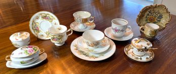 Porcelain Tea Cups And Saucers  - Henreborg - Fuji - Paragon - Royal Crown