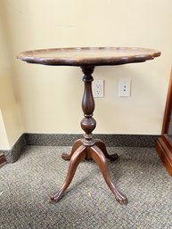 Walnut Pie Crust Candlestick Table