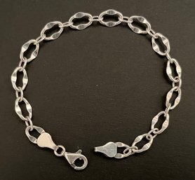 Vintage 925 Sterling Silver Link Bracelet - Milor - Italy - Suitable For Charms - 7 Inches Long