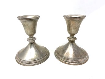 Pair Of Vintage Silverplate Candlesticks