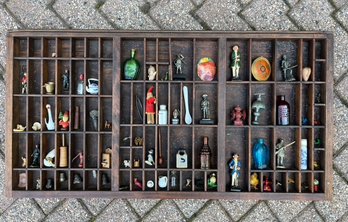 Vintage Wooden Type Tray Lovingly Filled With A Collection Of Meaningful Objects