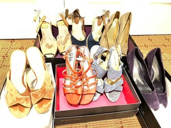 Seven Pairs  Of Ladies Shoes, Medium Heel Height Sized 9-9 1/2