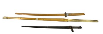 Japan Kendo Shinai Bamboo Sword - Shoto Practice Wood Sword - Metal Bayonet Sword