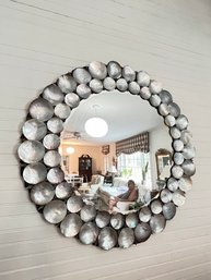 Round Beveled Shell Mirror