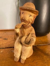 Clay Folk Art Whistle Man- Works!