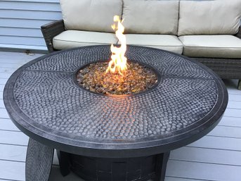 Wow! Large CASTELLE Fire Pit Coffee Table