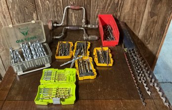 Ryobi, Dewalt, Assorted Large Lot Of Drill Bits, Plus