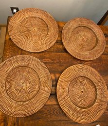 Set Of 4 Bamboo Charger Plates