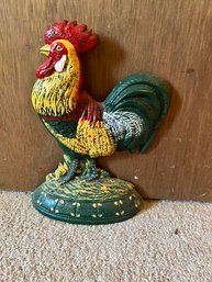 Rooster Doorstop, Cast Iron, Repro