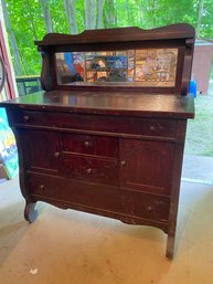 Antique Early 1900s Oak Buffet Sideboard