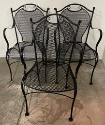 Three Aluminum Mesh Garden Chairs