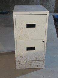 Two Drawer White Metall Filing Cabinet