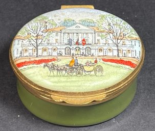 Battersea Enamel Parch Box Horse And Carriage