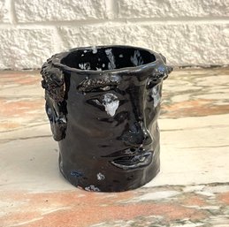 Vintage Abstract Face Ceramic Planter
