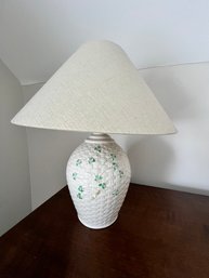 Belleek Table Lamp, With Shamrock Pattern