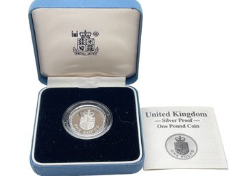 UK Royal Mint  Silver Proof One Pound Coin.