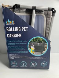 Pawsitively Fun Portable Foldable Rolling Pet Carrier - New