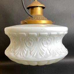 Gorgeous Antique White Glass Hanging Light