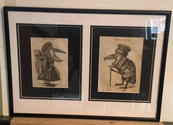 Framed Engraving Of Two Toothpick Holders