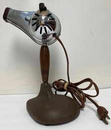 Vintage KM Electric Hair Dryer - Knapp Monarch St Louis, MO - No. 11-501A - Chrome, Wood, Iron