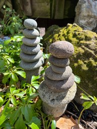 Lot Of (2) Decorative Small Rock Cairns
