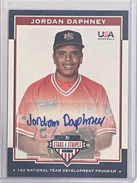 2017 USA Baseball Stars And Strips Jordan Daphney Autographed Card #5     Numbered 350/399