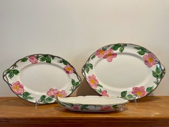 Franciscan Desert Rose Oblong Platters & Olive Dish