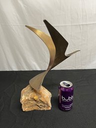 Curtis Jere Signed Mid Century Modern Style Brass Bird Sculpture