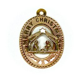 Vintage 14k Gold Merry Christmas Charm (Approximately 1.3 Grams)