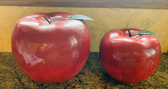 Two Large Ceramic Apples