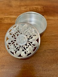 A Sterling Silver Monogrammed Pierced Box