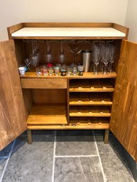 Crate & Barrel Teak Cantina Bar Cabinet  (W1)