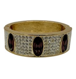 Vintage Napier Gold Tone & Heavily Rhinestoned Bracelet