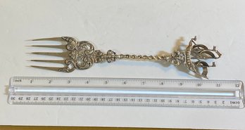 Large Dutch Silver Fork With Hallmark