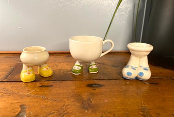 1970s Carlton Ware WALKING WARE Egg Cups And Cup