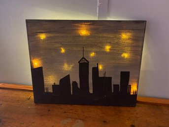 Light Up City Building Scene Artwork 8x10