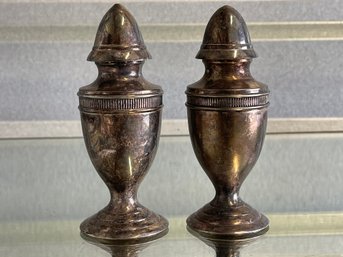 Pair Of Traditional Silverplate Salt & Pepper Shakers