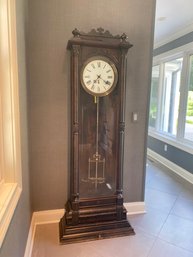 Very Lovely & Petite Waterbury Clock Co Grandfather Clock