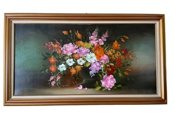 Floral Still Life  Oil On Canvas , Singed J. Packer  Possibly Jennifer Packer. 48' X 24'