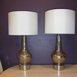 Pair Of Mercury Glass 'style' Lamps
