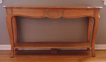 Pine Sofa Table With Bottom Shelf